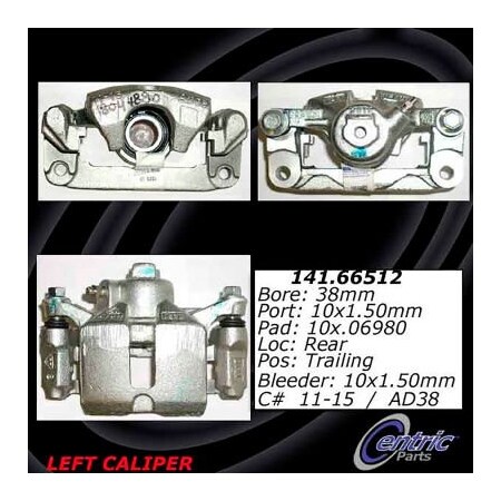 Centric Semi-Loaded Brake Caliper, Parts, 141.66512 141.66512